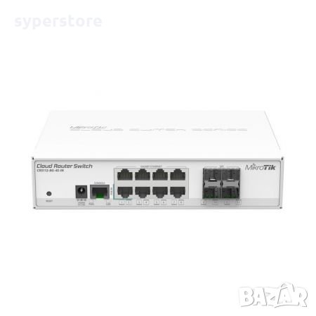 Кабелен Рутер Mikrotik CRS112-8G-4S-IN 8-Портов Cloud Router Switch