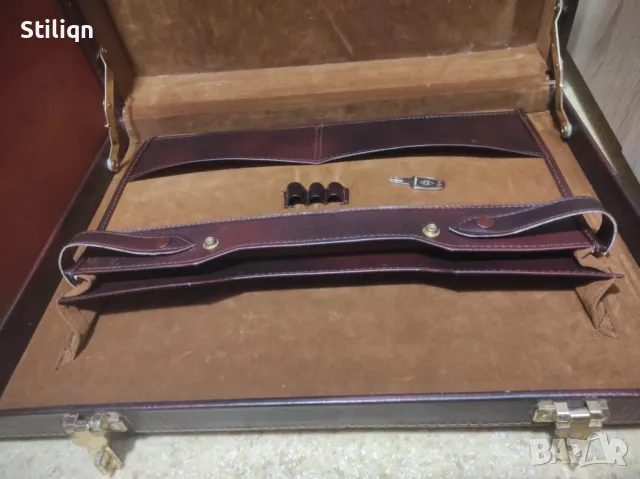 Кожен бизнес куфар, снимка 3 - Куфари - 49087628