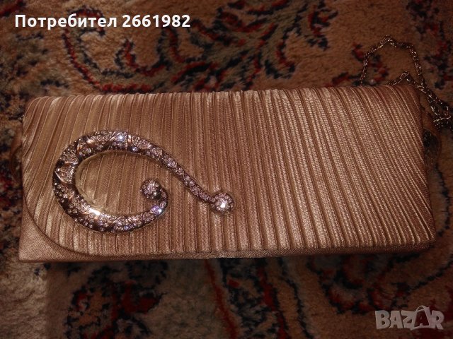 Официална дамска чантичка - старо злато, снимка 1 - Чанти - 28753937