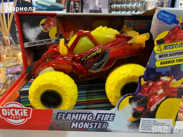 DICKIE TOYS Огнено Чудовище / Кола Със Звук , Светлина и Пара, снимка 8 - Коли, камиони, мотори, писти - 48712567
