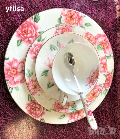 Комплект със рози използваем в миялна машина, снимка 3 - Сервизи - 28414724