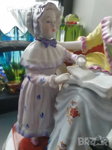 Барокова статуетка 36см-8кг/голяма стара немска порцеланова фигура-композиция/майка с деца, снимка 8 - Статуетки - 48197657