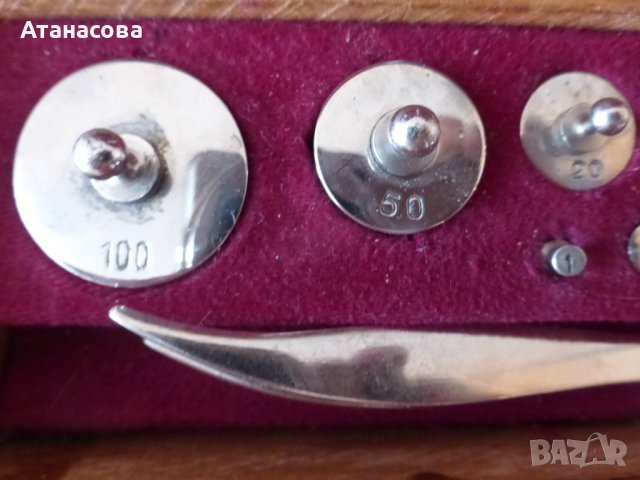 Български комплект теглилки тежести грамове за везна 1974 г, снимка 4 - Антикварни и старинни предмети - 43700030