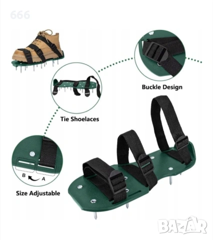 Аератор за тревни площи, ARSA GO, комплект с 2 аератора, 28 зъба, 3 стабилизиращи ленти, универсален, снимка 7 - Други - 53251168