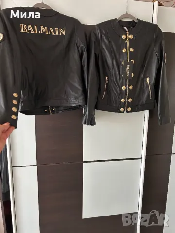 Последни размери!ново стилно яке от естествена кожа оригинал BALMAIN, снимка 8 - Якета - 47603094