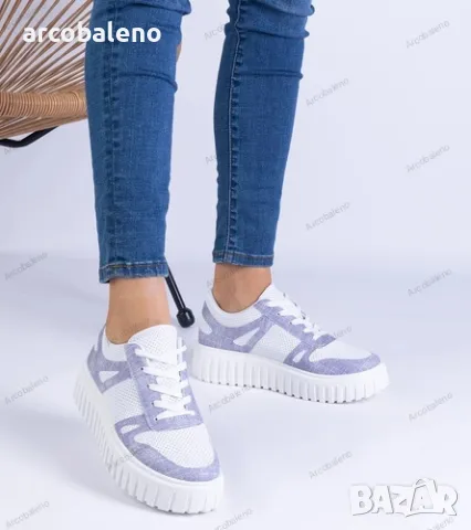 Дамски ажурни маратонки с масивна подметка Lusinda, 2цвята , снимка 3 - Маратонки - 49120985