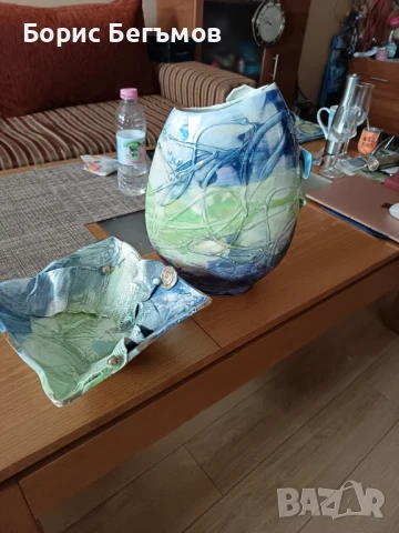 Комплект керамика ваза и фруктиера, снимка 10 - Други стоки за дома - 51316004