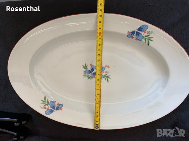 Български порцелан-голяма елипсовидна чиния, снимка 3 - Чинии - 32700030