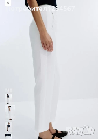 НОВ бял панталон на Zara, снимка 4 - Панталони - 51355839