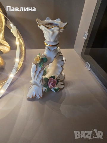Свещник дрезденски порцелан, снимка 4 - Декорация за дома - 52407023