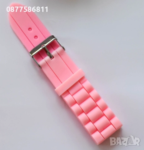 НОВА РОЗОВА СИЛИКОНОВА ГУМЕНА КАИШКА ЗА ЧАСОВНИК.РОЗОВИ СИЛИКОНОВИ ГУМЕНИ КАИШКИ ЗА ЧАСОВНИЦИ, снимка 2 - Каишки за часовници - 51613034