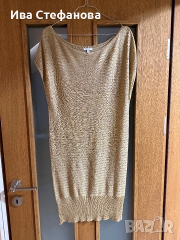 Нова дълга елегантана официална парти златист ефект  туника Massimo Dutti, снимка 2 - Туники - 52774632