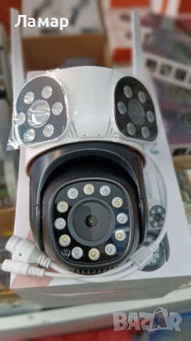 Тройна IP камера WiFi приложение iCSee безжична въртяща 12MP, снимка 4 - IP камери - 51287641