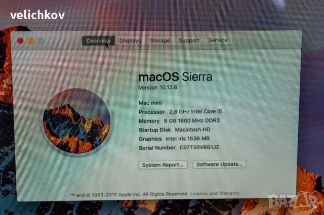 Apple Mac Mini  A1347 i5 , 2.8 Ghz I5 ,8 gb 1600 MHz DDR3, снимка 2 - За дома - 43244734