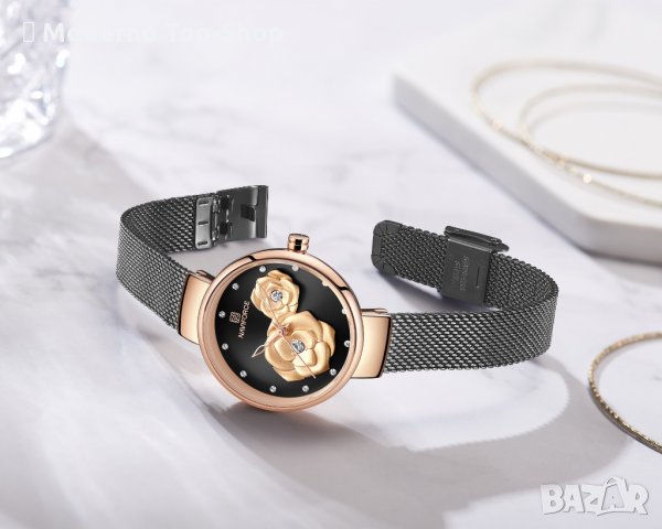 Дамски часовник NAVIFORCE Black/Gold 5013 RGBB., снимка 4 - Дамски - 34723705