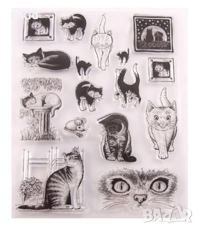 Коте котета котки силиконов гумен печат украса бисквитки фондан Scrapbooking
