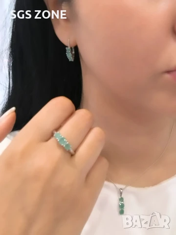 СРЕБЪРЕН МЕДАЛЬОН С РУБИН, САПФИР, ИЗУМРУД , снимка 4 - Колиета, медальони, синджири - 51143762