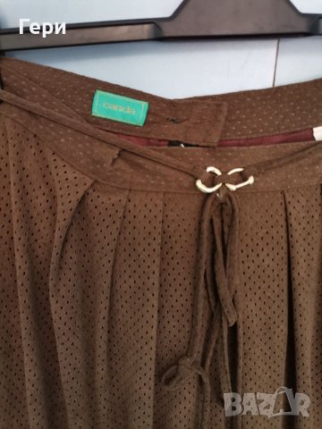 Кафява елегантна пола , снимка 5 - Поли - 37936351