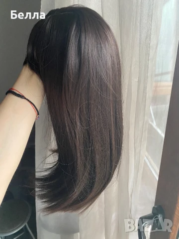 НОВА Къса естествена перука! 100% високо качество, снимка 5 - Аксесоари за коса - 51056446