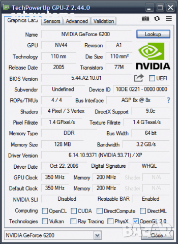  Видео карта NVidia GeForce Chaintech 6200A 128MB DDR 64bit AGP, снимка 8 - Видеокарти - 36545022