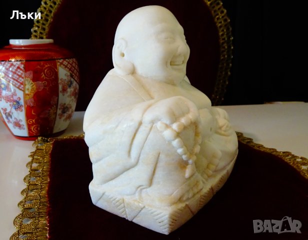 Буда статуетка от мрамор 1.5 кг. , снимка 2 - Статуетки - 36833736