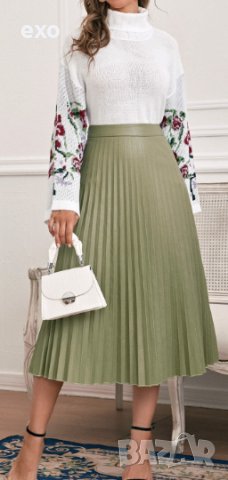 Флорален пуловер, Ефектен пуловер, Бял пуловер