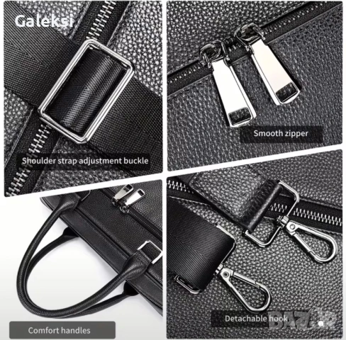 Мъжка елегантна и изискана черна бизнес чанта /Селективна естест. кожа!, снимка 8 - Чанти - 53471226