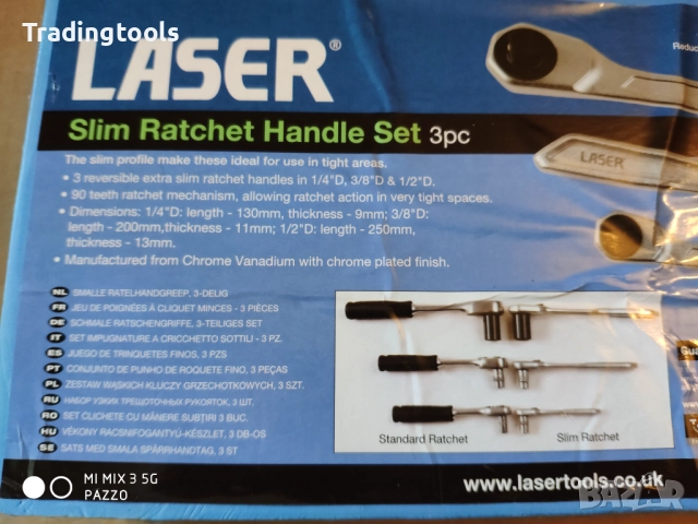 Laser Tools 14, 38, 12 3части тънки качествени тресчотки, снимка 5 - Гедорета - 52850628
