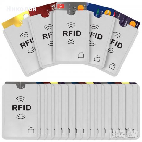 5 бр. RFID Калъфи за защита от кражба на данни от безконтактни кредитни и дебитни карти, снимка 1 - Други - 28011568
