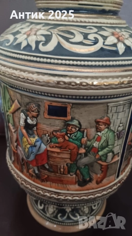 Античен керамичен бирен халбe (щайн) 3 л, Германия, 35 см, снимка 6 - Антикварни и старинни предмети - 52787518