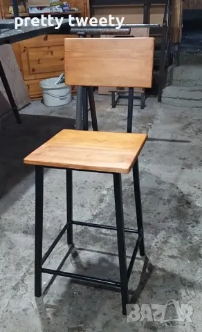 Комплект маса със столове от метал и дърво или метал с ПДЧ плотове в индустриален стил , снимка 14 - Маси - 49684977