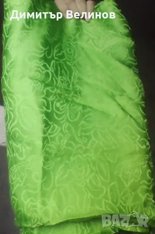 Луксозен Плат Сатен ,цвят зелен , снимка 2 - Платове и дамаски - 41835997