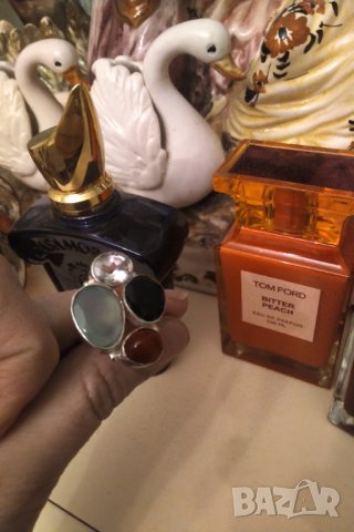 Авторски сребърен пръстен с естествени  камъни  НАМАЛЕНИЕ , снимка 2 - Пръстени - 43675423