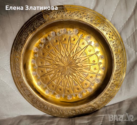 Две месингови чинии за стена, снимка 4 - Декорация за дома - 43958664