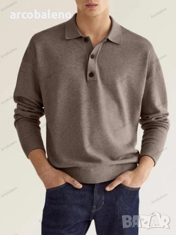 Мъжка едноцветна блуза с дълъг ръкав, 10цвята, снимка 9 - Блузи - 39608951