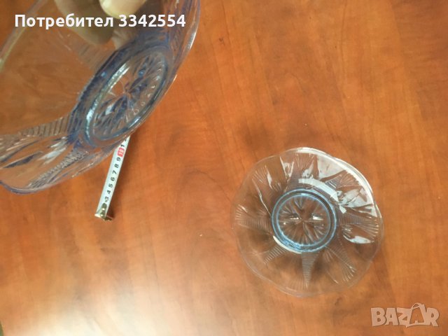 ЧИНИЯ ЧИНИЙКА СТЪКЛО ЦВЕТНО РЕЛЕФНО БЪЛГАРИЯ-2 БР, снимка 5 - Чинии - 36994092