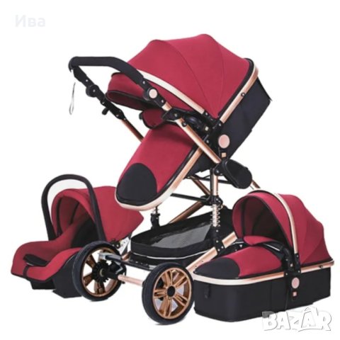 БЕЗПЛАТНА ДОСТАВКА Нова комбинирана бебешка количка 3в1, детска количка с три коша, снимка 6 - Детски колички - 43183764