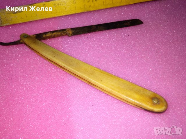 Старинен РЯДЪК КОЛЕКЦИОНЕРСКИ БРЪСНАЧ с РОГОВА ДРЪЖКА РЪЧНА ИЗРАБОТКА 22487, снимка 7 - Колекции - 44010481