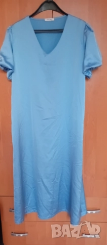 Дълга сатенена рокля , снимка 3 - Рокли - 51548414