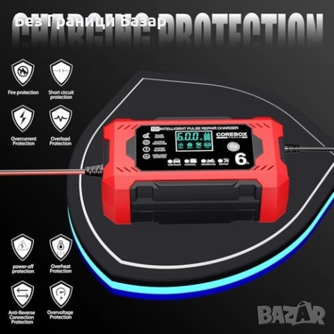 Ново 12V 6A интелигентно зарядно за акумулатор с пулс ремонт и поддръжка, снимка 2 - Друга електроника - 52271393