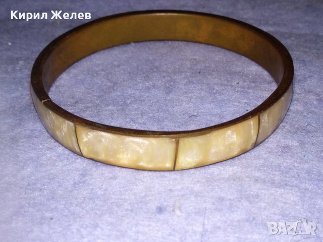 СТАРИННА БРОНЗОВА ОРИЕНТАЛСКА ЕТНО ГРИВНА ИНКРУСТИРАНА с ШЛИФОВАН ЯСПИС РЪЧНА ИЗРАБОТКА 37498, снимка 5 - Антикварни и старинни предмети - 40831335