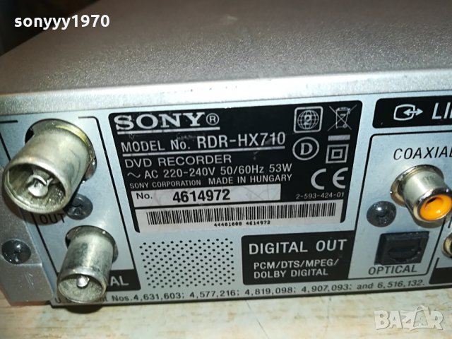 sony rdr-hx-710 160gb hdd recorder 1604211913, снимка 15 - Плейъри, домашно кино, прожектори - 32574905