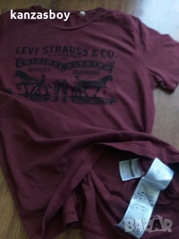 Levi's Burgundy Crew Neck Logo T-Shirt - страхотна мъжка тениска, снимка 9 - Тениски - 33634651