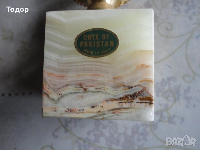 Страхотен италиански свещник бронз и оникс , снимка 2 - Декорация за дома - 42984956