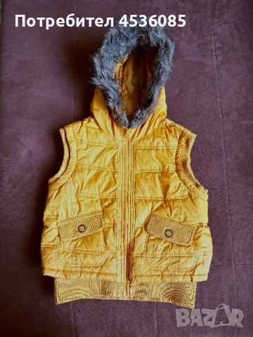 NEXT-Детски горчично-жълт елек с качулка-Размер 140 см