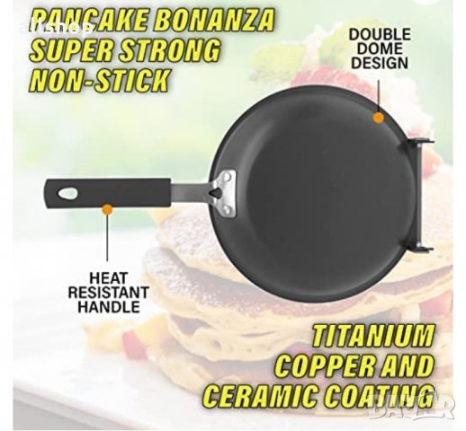 ДВОЕН ТИГАН ЗА ПАЛАЧИНКИ С НЕЗАЛЕПВАЩО ПОКРИТИЕ, снимка 4 - Съдове за готвене - 35386391