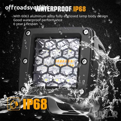 Комплект 6 броя LED Диодни халогени с аварийна светлина блиц офроуд, снимка 5 - Аксесоари и консумативи - 48377257