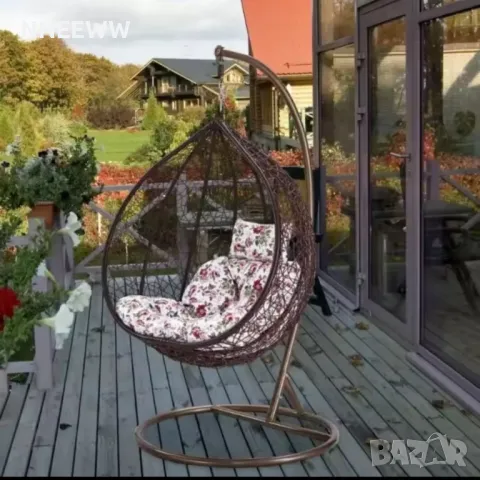 Градинска Люлка Ратанов, Люлка Гнездо тип Яйце , снимка 2 - Градински мебели, декорация  - 49341513
