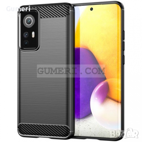 Xiaomi 12 / 12X - Удароустойчив Силиконов  Гръб - Карбон