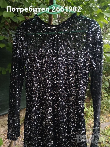 Официална черна рокля с пайети , снимка 2 - Рокли - 50827554